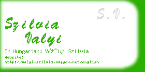szilvia valyi business card
